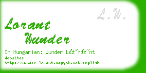 lorant wunder business card